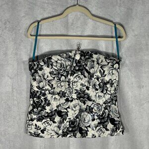 White House Black Market - Black/White - Floral Bustier Top - 14